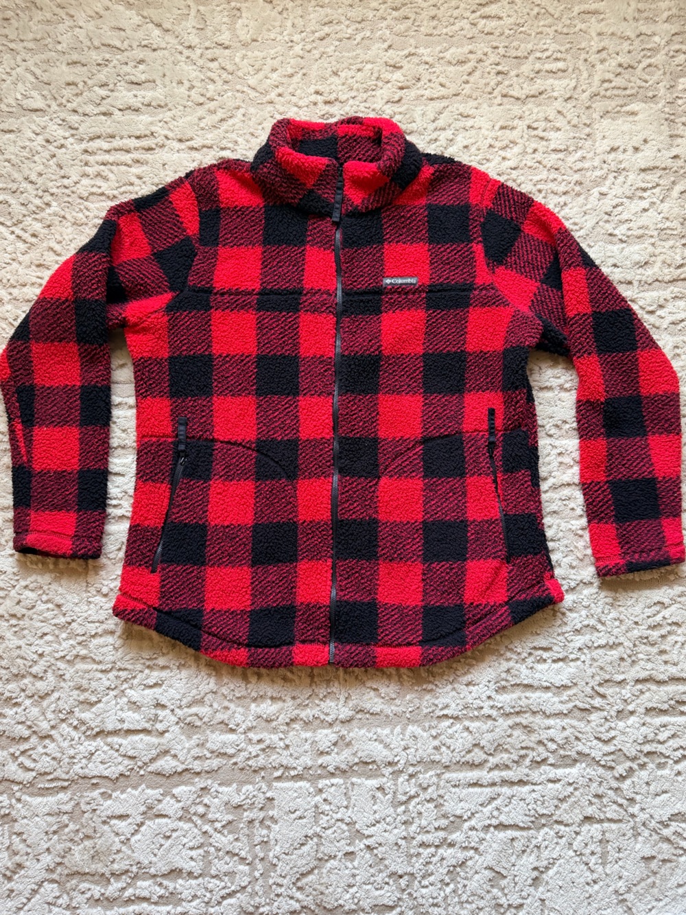 Columbia Buffalo Red and Black Plaid Fleece Jacket